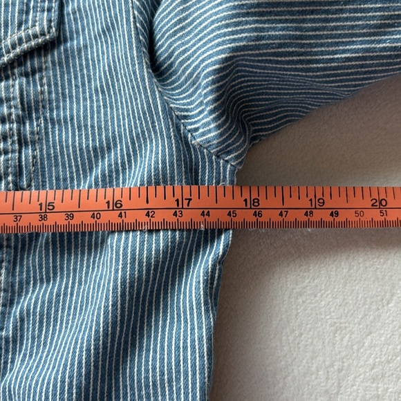 MAX JEANS Blue & White Striped Jean Jacket - Picture 7 of 9